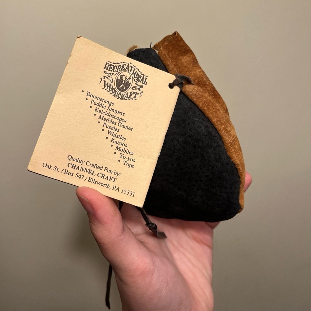 NWT Vintage Glass Marble Leather Pouch & Set - Picture 2 of 5